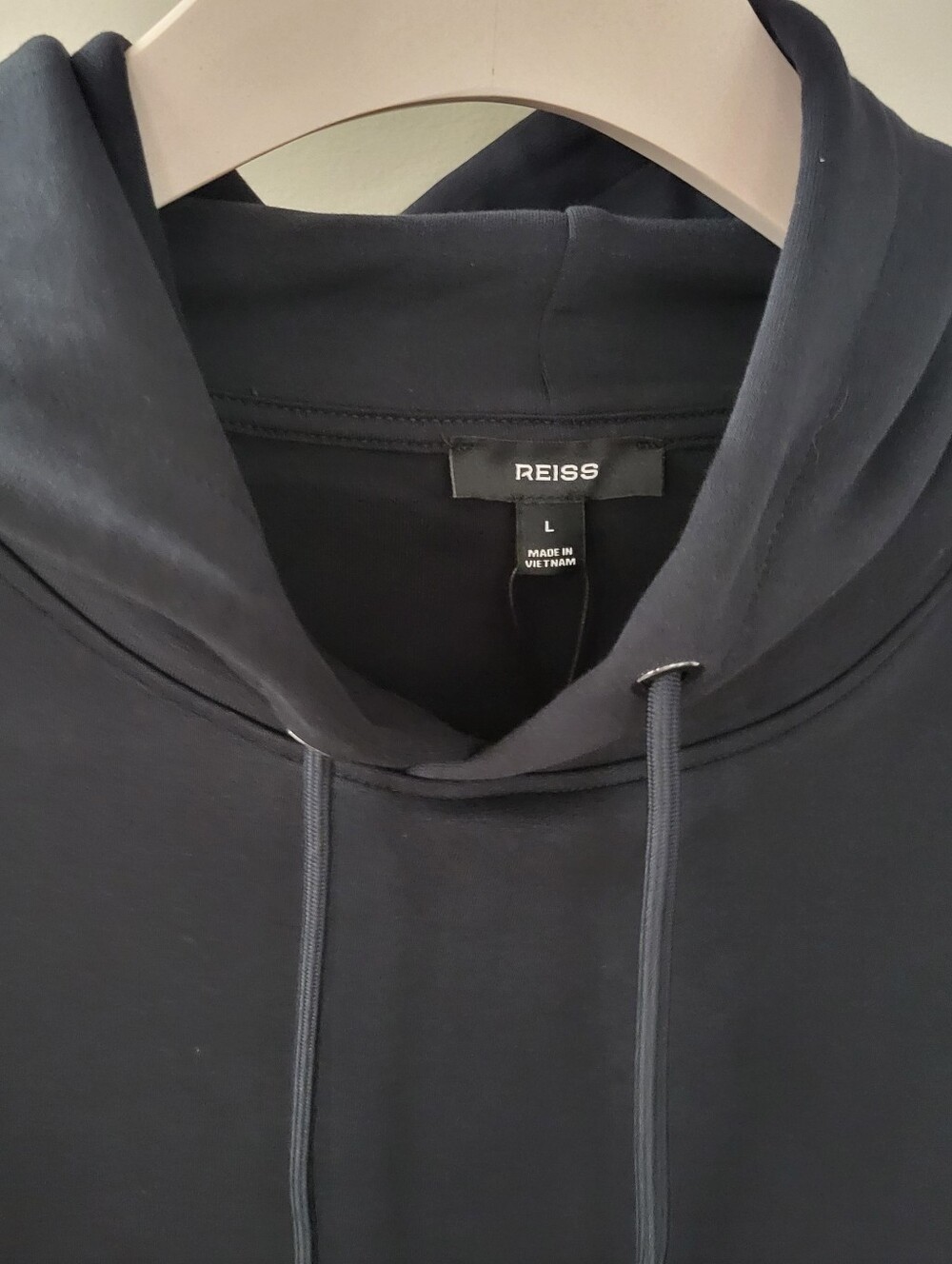 REISS Men's Falco Sueded Cotton-Modal Blend Relaxed-Fit Hoodie L - Picture 4 of 9